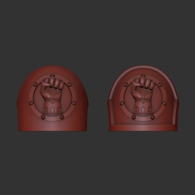imperial fists phobos shoulder pads game miniatures 3d print model - Mito3D