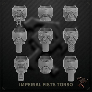 imperial fists torsos bitz bits war hammer 30k scifi miniature sci future warrior miniatures fi space marine torso 40000 42k 3d print model - Mito3D