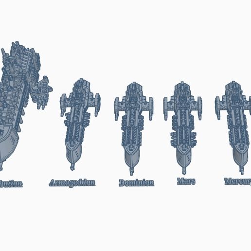 imperial gothic space fleet - 1 game spaceships bfg battle 3D print model - Mito3D