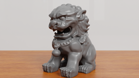 imperial guardian lions - lion dogs fu chinese art sculptures foo buddhism asia low poly architectural decoration sculpture ancient decor statue 3d print model - Mito3D