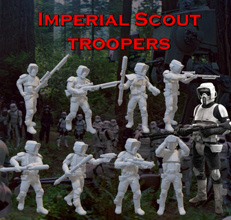 imperial scout troopers 1 72 scale star wars legion wargame 48 ipms trooper warhammer 3d print model - Mito3D