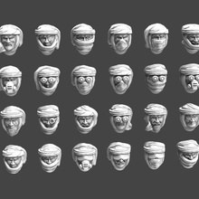 imperial soldier heads desert headgear game 28mm miniatures wargaming tabletop head 3d print model - Mito3D