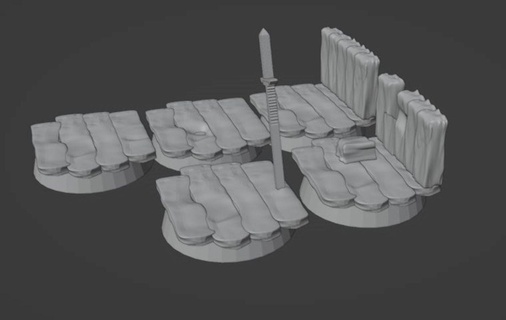imperial trench bases wargaming tabletop base miniature support inspired 3d print model - Mito3D