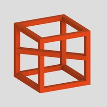 impossible cube 3 divers 3d print model - Mito3D