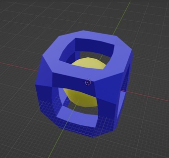 impossible object ball inside cube moving hallow gadget 3d print model - Mito3D
