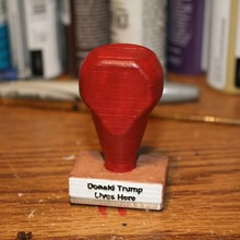 improved handle jayomegas trump lives here rubber stamp home office maga donald 3d print model - Mito3D