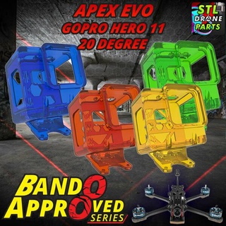 impulserc apex evo 5 6 7 gopro hero 11 mini mount 20 degree bando approved series 3d print model - Mito3D