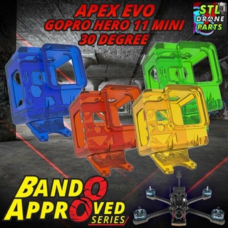 impulserc apex evo 5 6 7 gopro hero 11 mini mount 30 degree bando approved series 3d print model - Mito3D