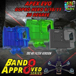 impulserc apex evo 5 6 7 gopro hero 9 10 11 mount 30 degree bando approved series 3d print model - Mito3D