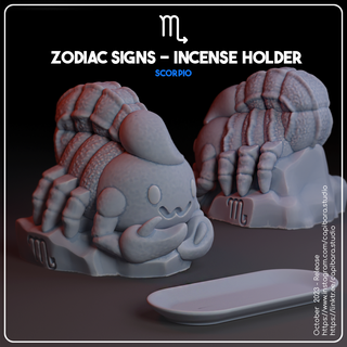 incense holder - scorpio 3d print model - Mito3D