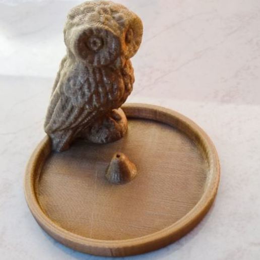 incense holder owl sosten 3D print model - Mito3D