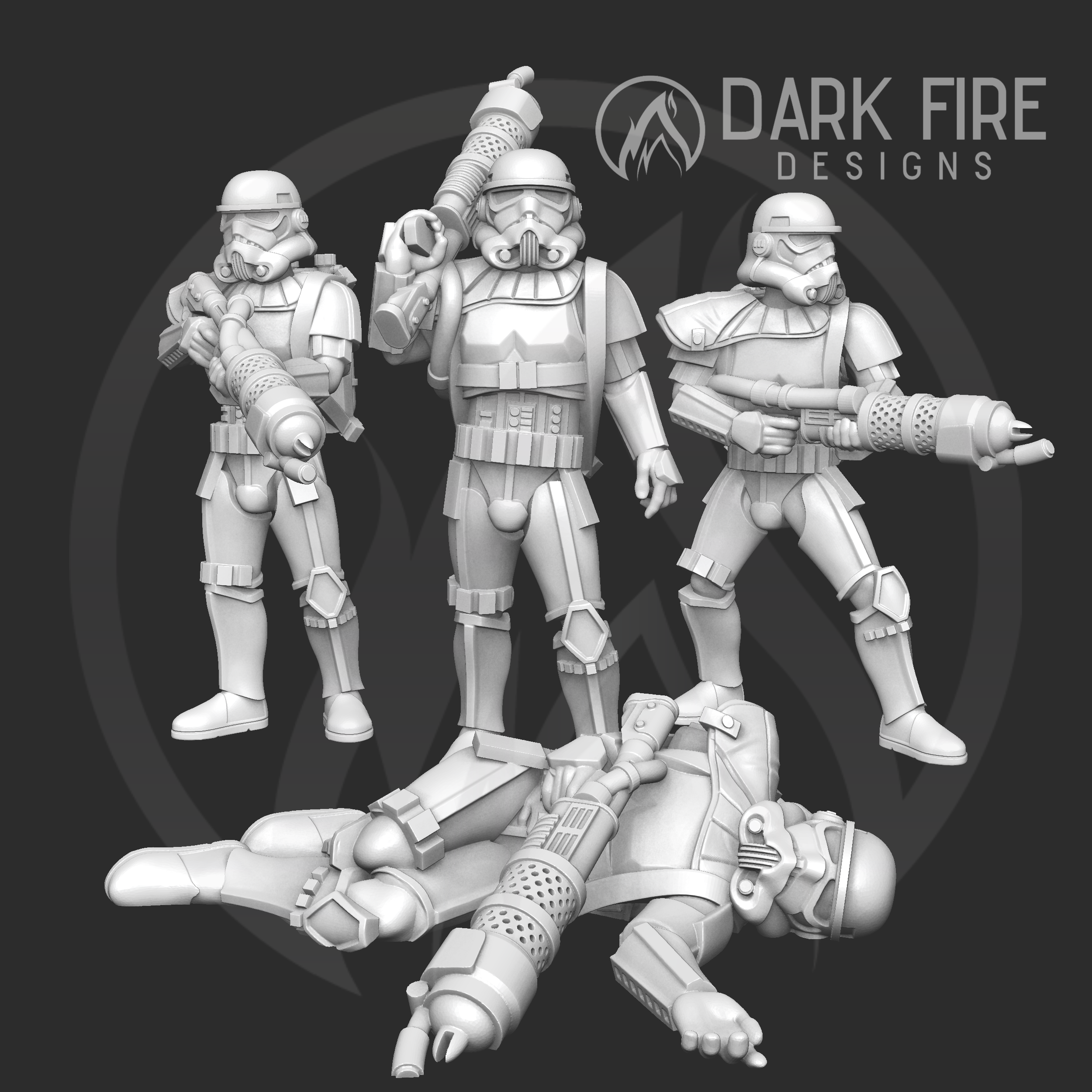incinerator trooper dark fire designs star storm core wars wargaming table top legion flame thrower 3D print model - Mito3D
