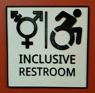 kapsayıcı tuvalet işaret Braille transseksüel banyo sivil Haklar lgbt 3d print model - Mito3D