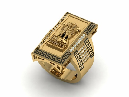 indio ashoka mans anillo joyería oro 3d print model - Mito3D