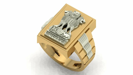 indisch Ashoka Ring Schmuck 3d print model - Mito3D