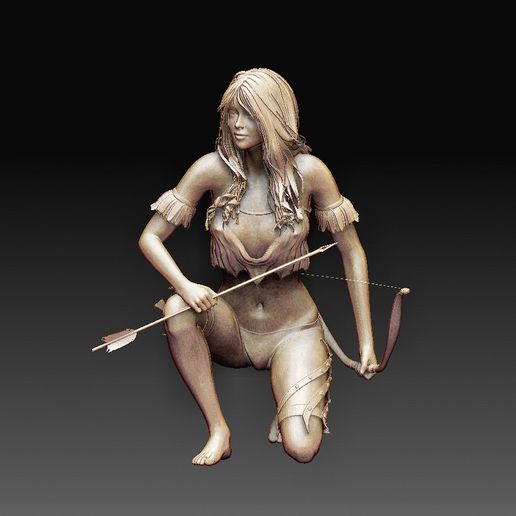 indiano ragazza arte carattere stampabile modello Armi 3D print model - Mito3D