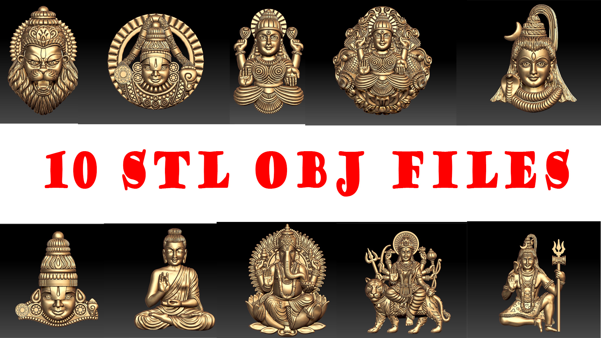 indisch stl Dateien Narashimha thirupathi balaji Lakshmi lord siva Buddha Vinayagar Dhurga 3D print model - Mito3D