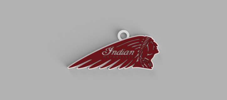 indian motorcycles 2 logo key ring - pendant earring Jewelry 3d print model - Mito3D