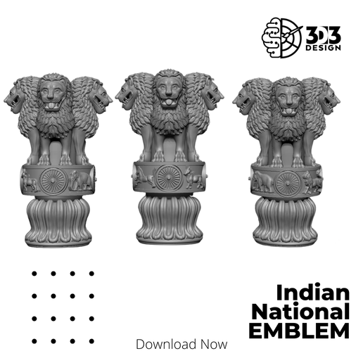 indian national emblem 3D model ・ Mito3D