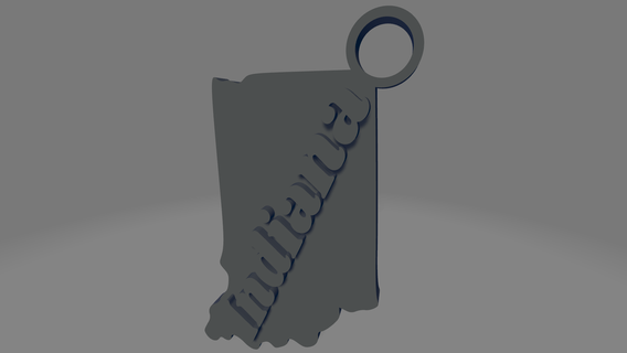 indiana keychain keys usa america united states state souvenir american indianapolis fort wayne evansville 3d print model - Mito3D