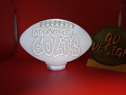 indianapolis colts graffiti football light tealight reading party nightlight office kids room art decor man cave shed sports game nfl 3d print model - Mito3D