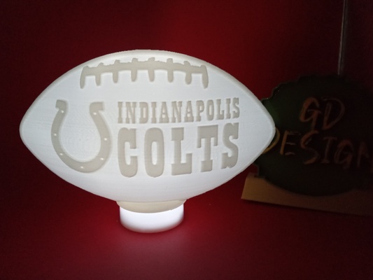 indianapolis colts ver 1 nfl football light tealight reading party nightlight office kids room art decor man cave she sports game 3d print model - Mito3D