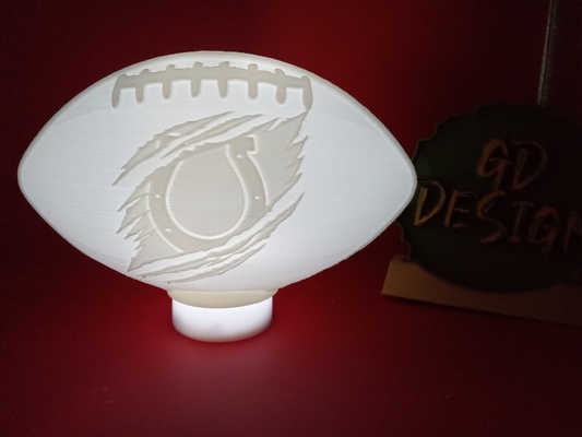 indianapolis colts ver 3 nfl football light tealight reading party nightlight office kids room art decor man cave she sports game 3d print model - Mito3D
