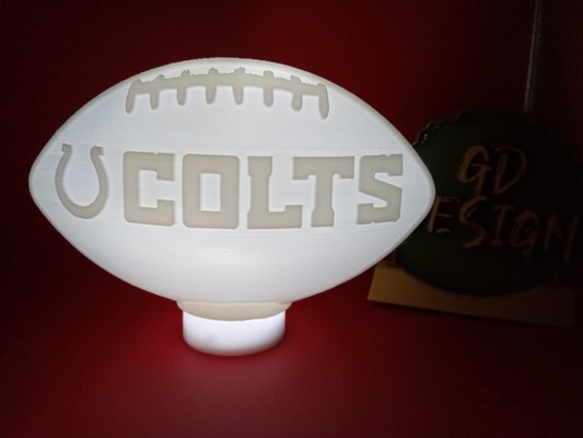 indianapolis colts ver 4 nfl football light tealight reading party nightlight office kids room art decor man cave she sports game 3d print model - Mito3D