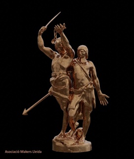 indibil Mandoli Skulptur Lleida Mandel lernen Macher 3d print model - Mito3D