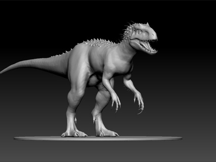 indominus rex giurassico mondo arte ragazza scrivania 3d print model - Mito3D