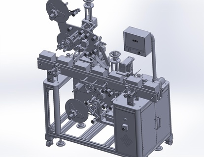 industrial 3d modelo caja etiquetado máquina 3d print model - Mito3D