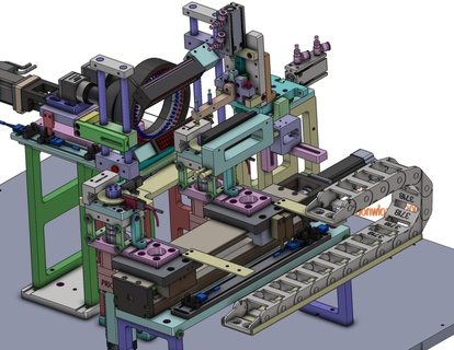 industriale 3d modello generale assemblaggio disegno pin rilevamento macchina montaggio 3d print model - Mito3D