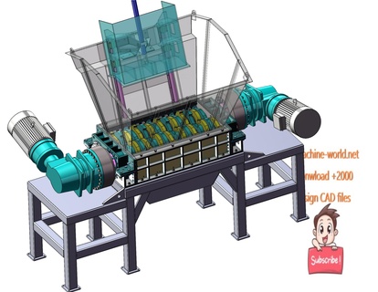 industrial 3d model high efficiency twin shaft shredder 3d print model - Mito3D
