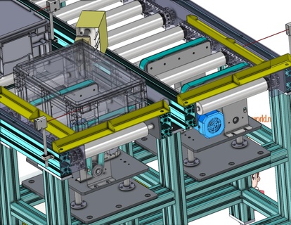 industrial 3d modelo rodillo cadena transportador 3d print model - Mito3D