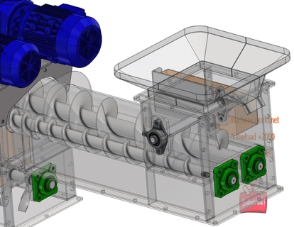 industrial 3d model twin screw conveyor Tools 3d print model - Mito3D