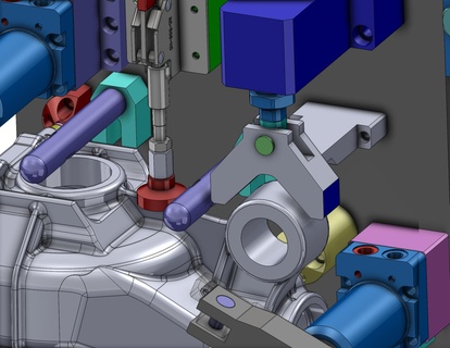 industrial 3d modelo estação hidráulico braçadeira fixação 3d print model - Mito3D