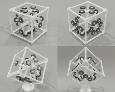 industrial decoração dados engrenagens gadget tubos 3d print model - Mito3D