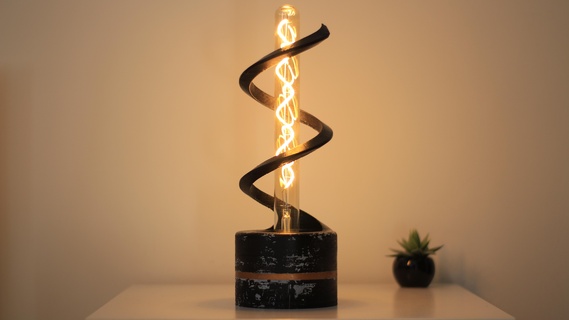 industriell Spiral Lampe LED Licht 3d print model - Mito3D