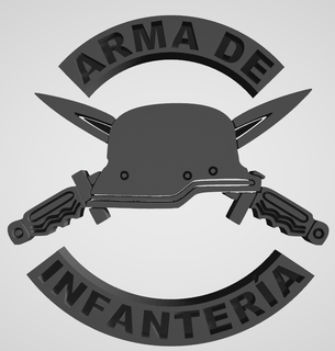 infantería casco Chile militar academia Ejército combate cráneo mando infantil 3d print model - Mito3D