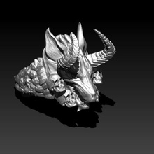 infernal wolf ring jewelry luifer 3d print model - Mito3D