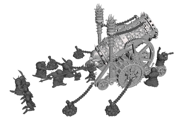 inferno guarda infernocanhão w 10x equipe técnica canhão fogo caos anões anão infernal guardas guerra martelo 3d print model - Mito3D