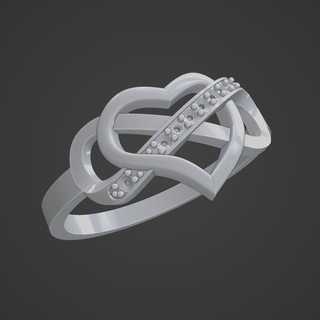 infinite heart jewelry 3d heart print cult rings infinite  3d print model - Mito3D