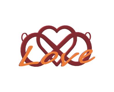 infinite love pendant necklace valentine's day lovers love infinite heart heart pendant  3d print model - Mito3D