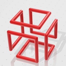 infinity cube architecture low poly math art architecure decoration 3d print model - Mito3D