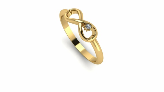 infinity diamond gold ring 3d printable model Jewelry 3dprinted design fashion golden jewel jewellery jewelry print printabl printing prototyping silver 3d print model - Mito3D