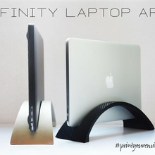 infinity laptop arc home macbook stand office accessory accessories tech pro desk setup 3d print model - Mito3D