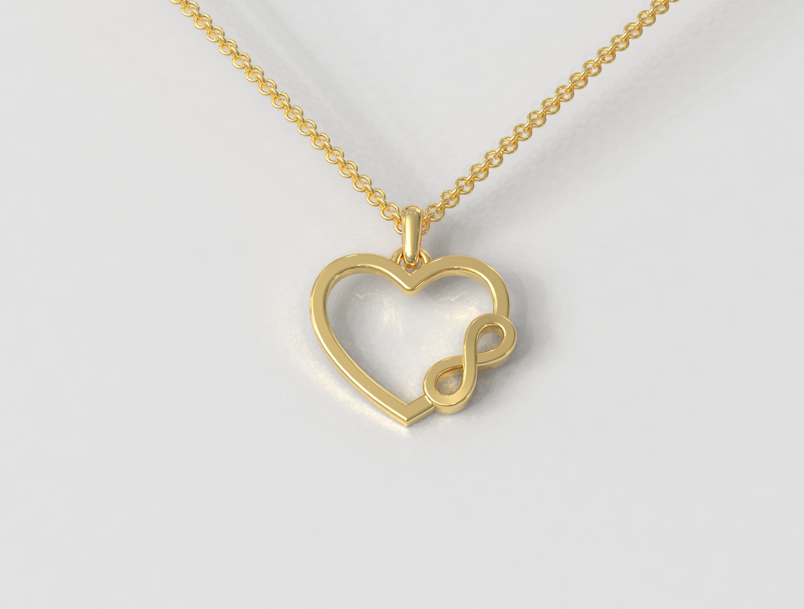 infinity love pendant pendants necklace necklaces gold jewelry pauloranieri classic modern silver heart jewellery 3D print model - Mito3D