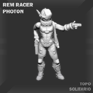 infinity rem racer photon game miniatures 3d print topo solitario racers 3d print model - Mito3D