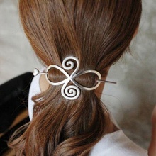 infinity spiral hair clip pin jewelry symbol 3d print model - Mito3D