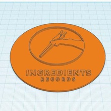 ingredients records logo coaster art signs logos drum & bass 3d print model - Mito3D